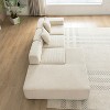 CIPACHO 116.5" Sectional Sofa Full-compressed Sofa Couch Free-combined Sofa for Living Room, Beige - 2 of 4