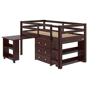 Donco Kids Study & Sleep Twin Cappuccino Low Loft Bed - 1 of 3