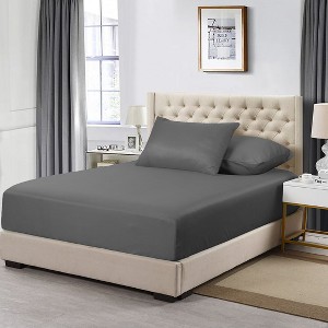 Fitted Sheet Only - Extra Deep Pocket up to 16" No-Pop Off Elastic Bottom Sheets Ultra-Soft Brushed Microfiber - Cotton Passion - 1 of 4