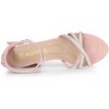 Allegra K Women's Rhinestones Crisscross Strap Strappy Chunky Heel Sandals - 4 of 4