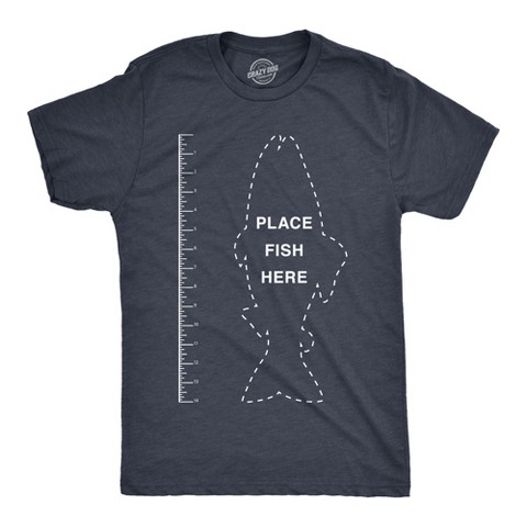 Мужские футболки Crazy Dog T-Shirts, Inc. Mens Fish Ruler T Shirt Funny Fishing Measurement Tee - Crazy Dog Men's T Shirt Gift for Dad Navy S