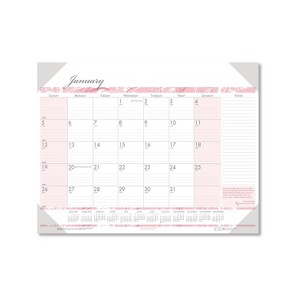 Recycled Monthly Desk Pad Calendar, Breast Cancer Awareness Artwork, 22 x 17, Black Binding/Corners,12-Month (Jan-Dec): 2026 - 1 of 4
