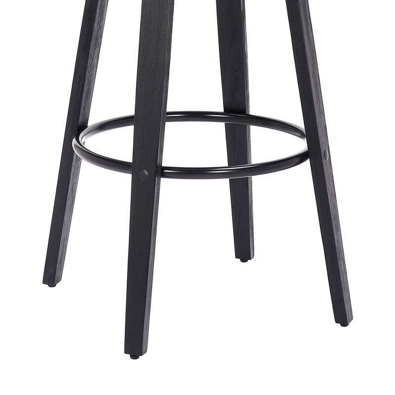 26&#34; Harbor Backless Swivel Faux Leather Wood Counter Height Barstool Gray/Black - Armen Living, 6 of 9
