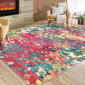 Washable Modern Abstract Living Room Rugs, Soft Non Slip Low Pile Floor Carpet for Bedroom Dining Room Office - 1 of 4