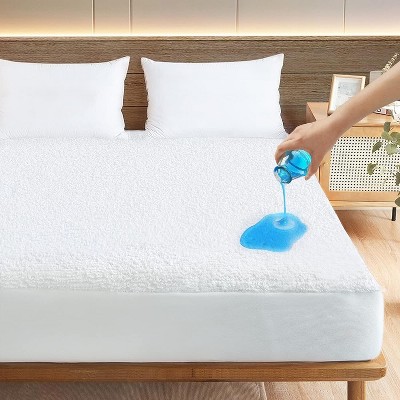 Biloban-Waterproof Mattress Protector,Terry Mattress Cover, Deep Pocket Snug Fitted, Machine Washable, 1 Pack