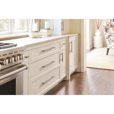 Amerock London 2-1/2 inch (64mm) Length Satin Nickel/Polished Chrome Cabinet Knob