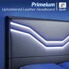 AMERLIFE Bed Frame with LED Lights and Storage Drawers, Leather Upholstered Headboard, No Box Spring Needed - 4 of 4
