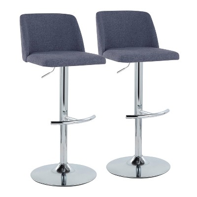 LumiSource Set of 2 Toriano Adjustable Swivel Barstools