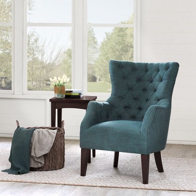 NicBex Polyester Accent Chair,Upholstered Living Room Chairs with High Button Tufted Wing Back and Birch Legs,Accent Chairs for Living Room