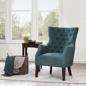 NicBex Polyester Accent Chair,Upholstered Living Room Chairs with High Button Tufted Wing Back and Birch Legs,Accent Chairs for Living Room - 1 of 4