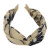 Unique Bargains Women's Wide Tie Flower Headbands Khaki Black 1 Pc - 4 of 4