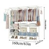 3 Tier Adjustable Metal Garment Rack with Shoe Storage, Hanging Rods and Side Hooks, Heavy Duty Freestanding Closet Organizer, Sturdy Wire Shelving - 2 of 4