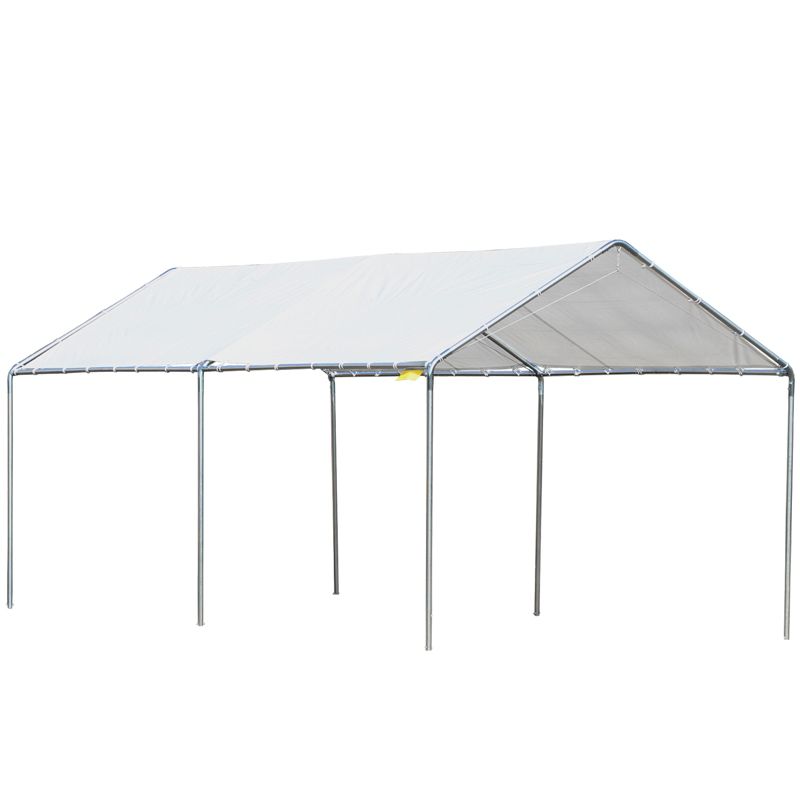 Outsunny 10'x20' Carport Heavy Duty Galvanized Car Canopy with Included Anchor Kit, 3 Reinforced Steel Cables, 1 of 11