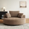 55" Fluffy Corduroy Chenille Foam Swivel Chair,Modern 360° Sleeper Lounge Seat for Living Room or Bedroom–The Pop Home - 2 of 4