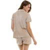 Jaclyn Intimates Womens Ribbed Velour Short Sleeve Top and Shorts 2 Piece Loungewear Set - 3 of 4