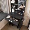 TOBILI Vanity Table with Mirror & Adjustable LED Lights,Power Outlet,Compact Dressing Desk for Small Bedrooms - 2 of 4