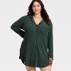 Women's Cozy Ribbed Notch Collar Nightgown - Auden™ - 3 of 3