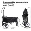 VisioGear Multi-use Bag Collapsible Foldable Wagon Cart, Beach Wagon Grocery Cart with Liner Bag and Cover, Black, 35.04"*21.65"*38.98" - 3 of 4
