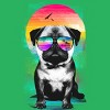 Women's Design By Humans Summer Pug By clingcling Racerback Tank Top - 2 of 3