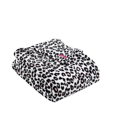 Black and white leopard print blanket sale