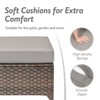 POCASSY Wicker Outdoor Ottoman, Patio Footstools with All Weather Brown Wicker and Polyester Olefin Cushion, 250lbs Load Capacity - 3 of 4