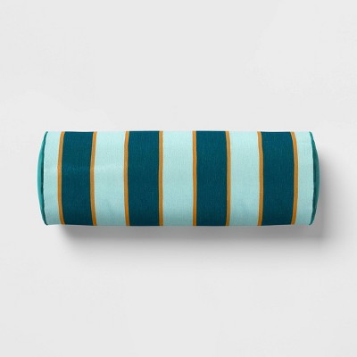 Striped Bolster Pillow Teal - Threshold™