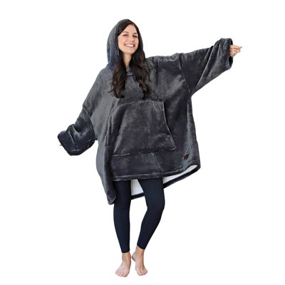 Catalonia Woman Wearable Blanket Hoodie Oversized Sweatshirt, Warm Fleece Pullover Adult Blanket, Cozy Birthday Gift for Woman Wife