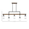 Toltec Lighting Portland 5 - Light Island Pendant Light in  Wood with 4" White Muslin Shade - 2 of 2