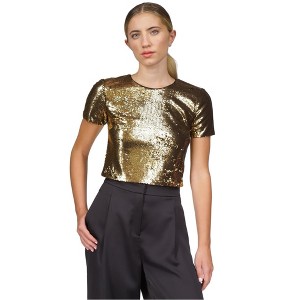 Michael Kors Womens Sequins Knit Blouse - 1 of 1