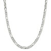 Black Bow Jewelry Men's 7mm Sterling Silver Solid Flat Figaro Chain Necklace - 2 of 4