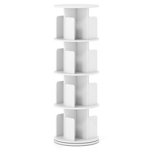 Costway 1/2 PCS 4-Tier Rotating Bookshelf 360° Display Rack with Dividers & Anti-falling Baffles - 1 of 4