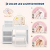 Kids Vanity Table and Chair Set with Mirror and Lights, Drawer and Open Storage Shelves, Wooden Dressing Table for Little Girls - 4 of 4