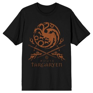 House of the Dragon TV Series House Targaryen on Black Short Sleeve Adult T-Shirt - 1 of 3