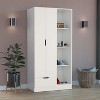 TIRAMISUBEST White Armoire - 71" Storage with 2 Doors, Drawer & 4 Open Shelves | Space-Saving Closet Organizer - 2 of 4