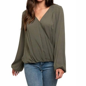 Women's Long Sleeve Wrap Blouse - GILLI - 1 of 1