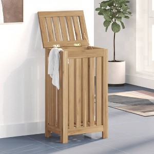 vidaXL Wash Bin 13.8"x9.8"x23.6" Solid Wood Teak - 1 of 4