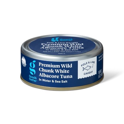 Premium Wild Albacore Chunk White Tuna in Water and Sea Salt - 5oz - Good &#38; Gather&#8482;