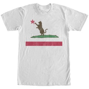 Men's Lost Gods California Flag Cat T-Shirt - 1 of 4