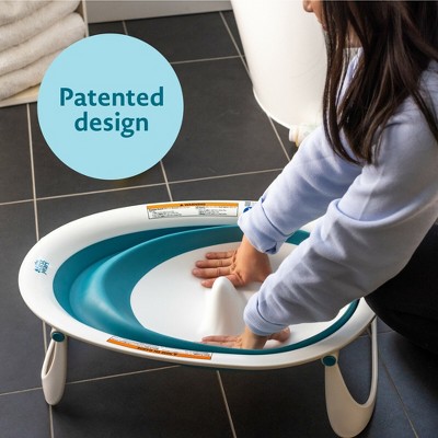 Teal and White Collapsible Newborn Baby Bathtub