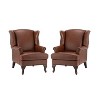 Set of 2 Helmuth Wooden Upholstery Genuine  Leather Armchair for livingroom | KARAT HOME - 2 of 4