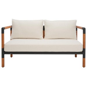 Tommy Eucalyptus and Iron 2 Seater Sofa - Indoor/Outdoor - CPT1030 - Black/White - Safavieh Couture - 1 of 4