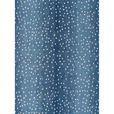 Denim Blue Hand-Tufted Wool 2' x 3' Area Rug