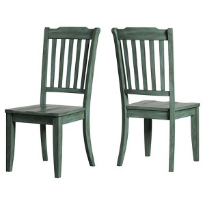 South Hill Slat Back Dining Chair (Set Of 2) - Deep Aqua - Inspire Q, Deep Blue