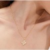 Attop Gold Clover Necklace for Women Dainty 14K Gold Plated CZ Pendant Necklace Adjustable Chain Choker - 4 of 4