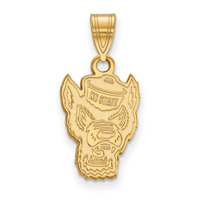 Black Bow Jewelry 14k Yellow Gold North Carolina State Wolfpack NCAA Medium Pendant