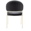 LOVMOR Modern Living Dining Room Accent Chairs w/Metal & Gold Legs,Set of 2 - 2 of 4