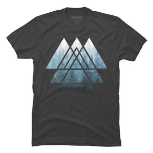Men's Design By Humans Sacred Geometry Triangles - Misty Forest By Maryedenoa T-Shirt - 1 of 4