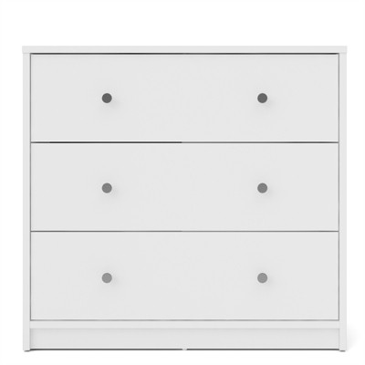 White Horizontal 3-Drawer Chest in Sustainable Engineered Wood