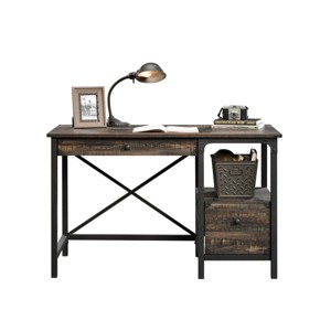 GlasFlength Desks Computer Desk Office Desk Writing Table Desk with Drawers Cabinet for Small Space Home Office, Brown, 47.48"*23.47"*29.53" - 1 of 4