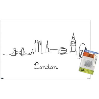 Trends International Line Art Skyline - London Unframed Wall Poster